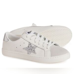 Vintage Havana White and Silver Glitter Star Sneakers New W/box Size 8